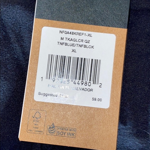 TNF Mens blue/black FLEECE 1/4 zip sweater - Picture 5 of 7